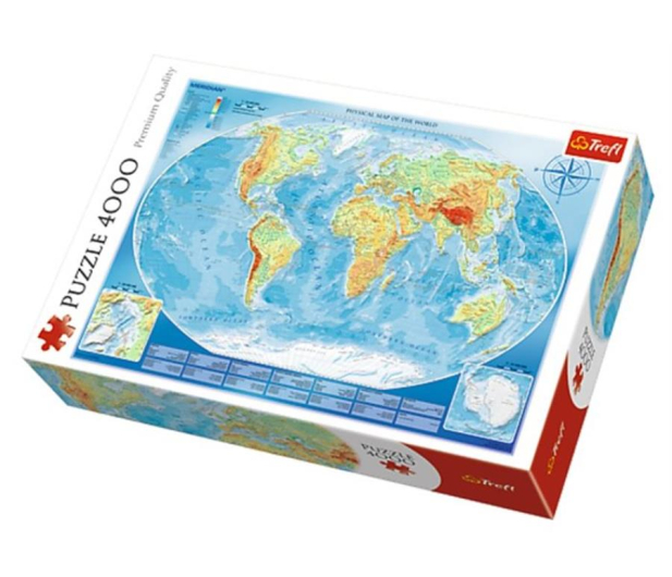 Trefl 4000 el Wielka mapa fizyczna świata Meridian - 479566 - zdjęcie